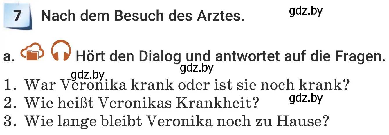 Условие номер 7a (страница 83) гдз по немецкому языку 5 класс Будько, Урбанович, учебник 1 часть