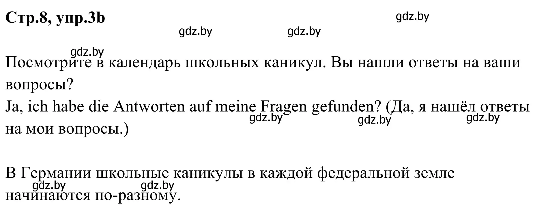 Решение номер 3b (страница 8) гдз по немецкому языку 5 класс Будько, Урбанович, учебник 1 часть