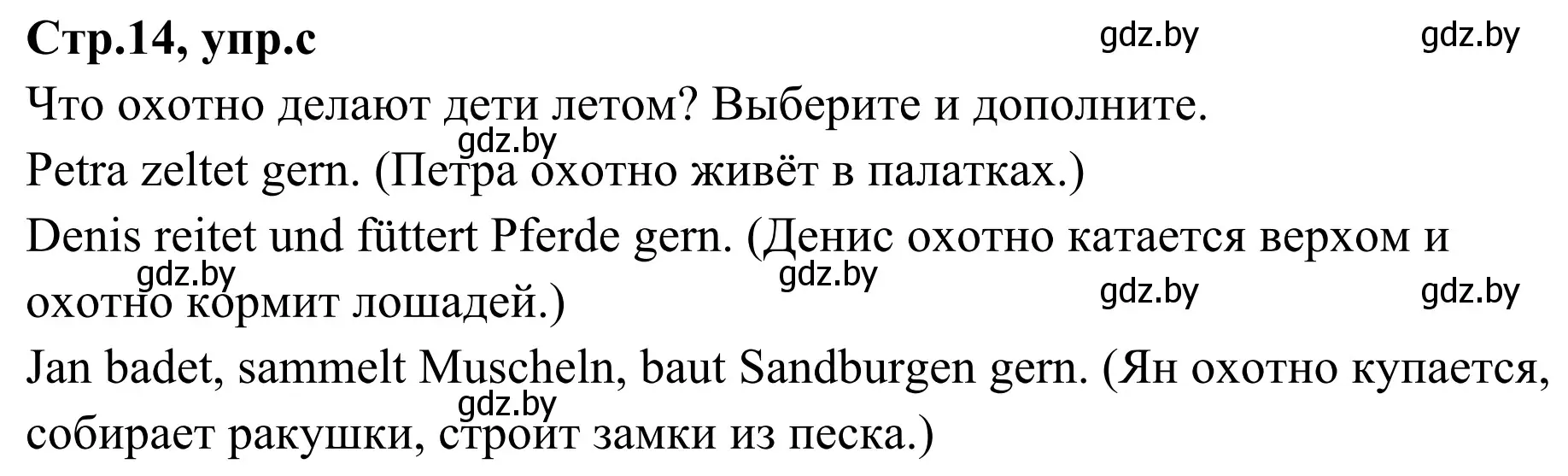 Решение номер 6c (страница 14) гдз по немецкому языку 5 класс Будько, Урбанович, учебник 1 часть