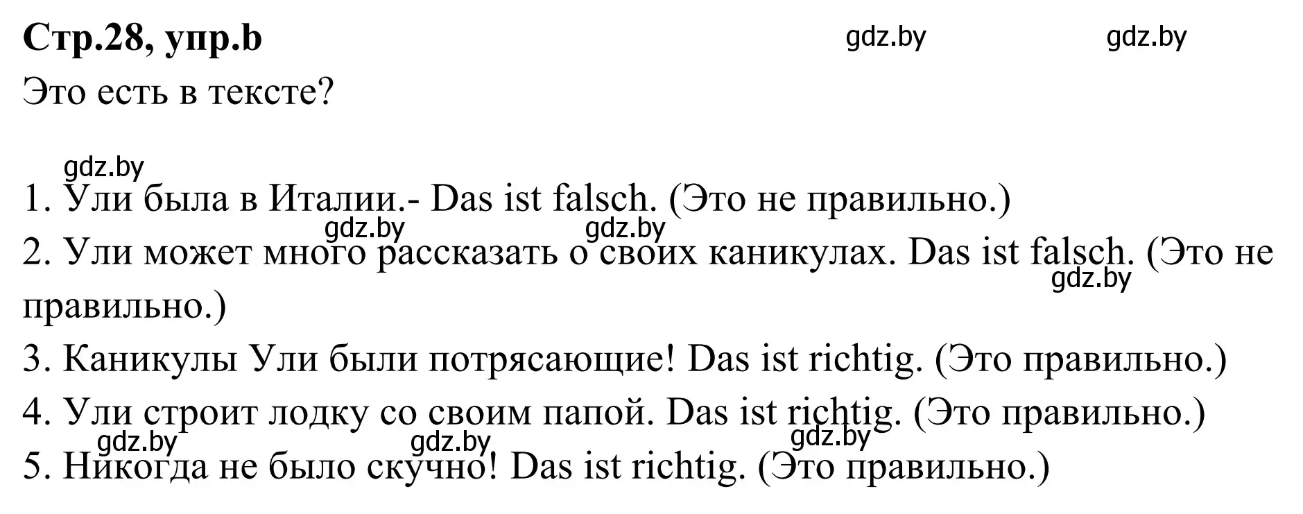 Решение номер 5b (страница 28) гдз по немецкому языку 5 класс Будько, Урбанович, учебник 1 часть