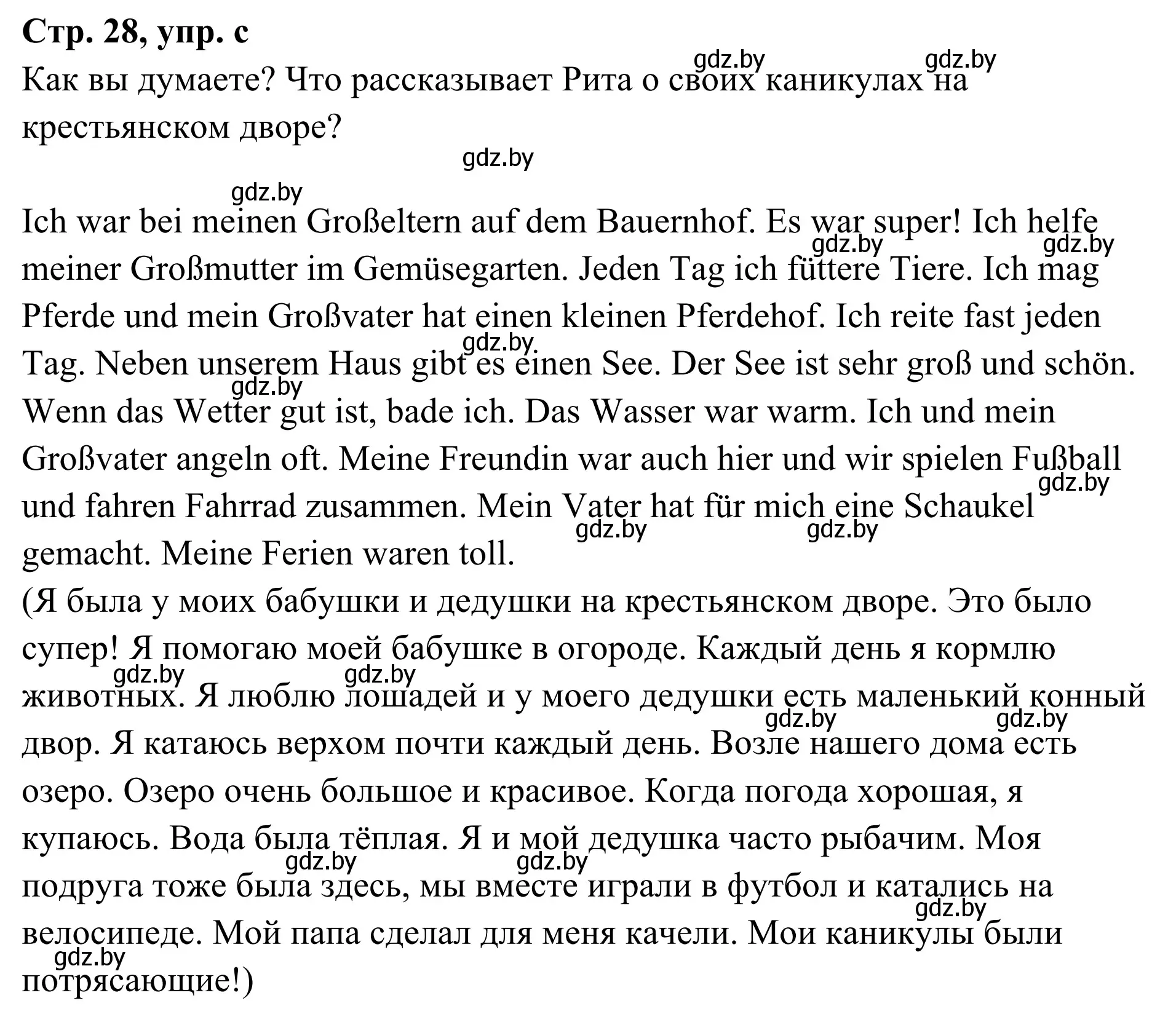 Решение номер 5c (страница 28) гдз по немецкому языку 5 класс Будько, Урбанович, учебник 1 часть