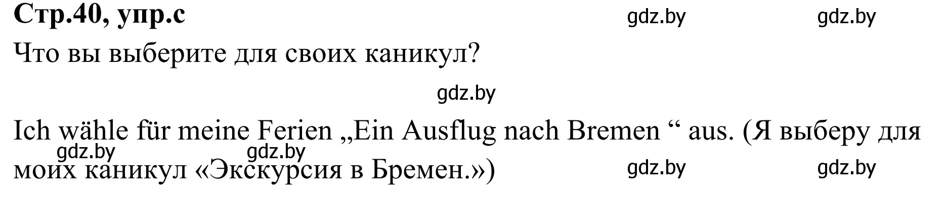 Решение номер 5c (страница 40) гдз по немецкому языку 5 класс Будько, Урбанович, учебник 1 часть