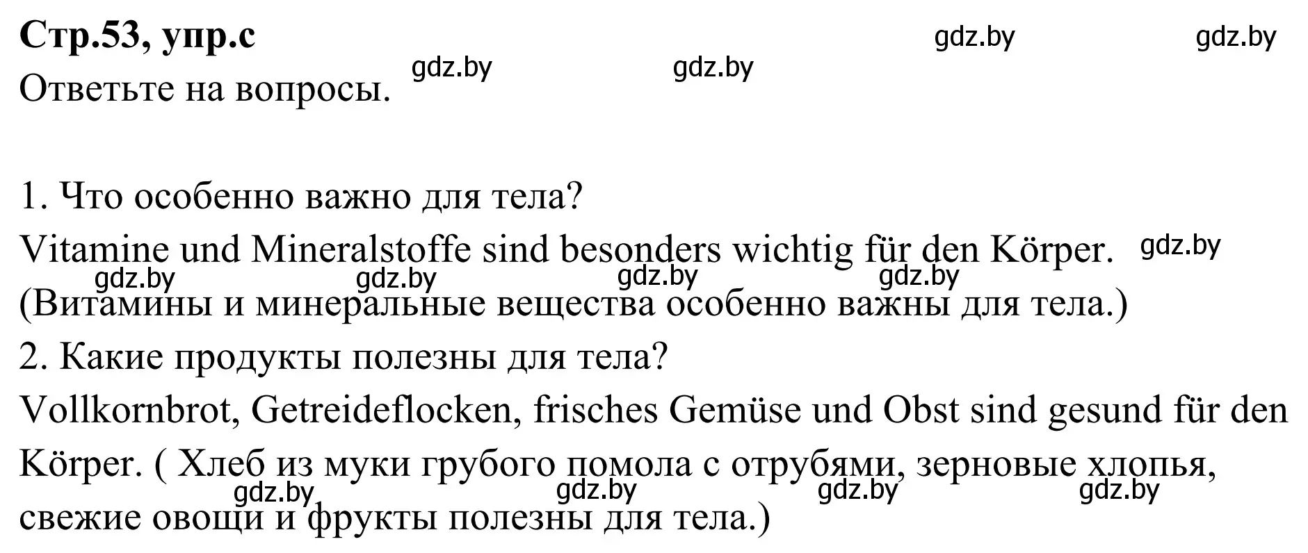 Решение номер 5c (страница 53) гдз по немецкому языку 5 класс Будько, Урбанович, учебник 1 часть