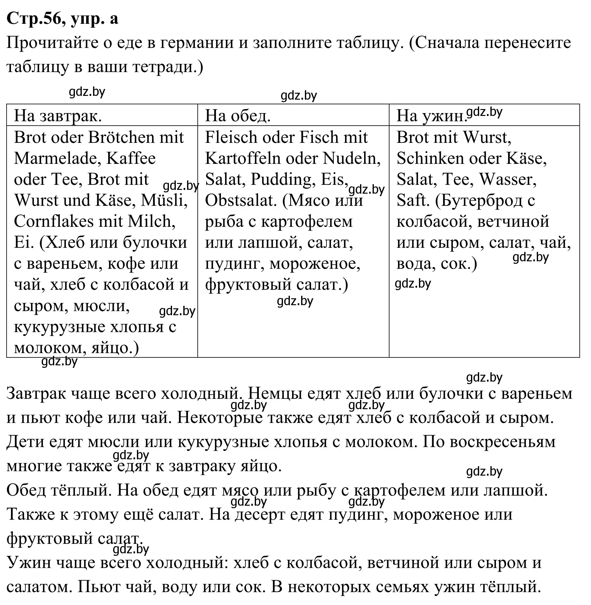 Решение номер 8a (страница 56) гдз по немецкому языку 5 класс Будько, Урбанович, учебник 1 часть