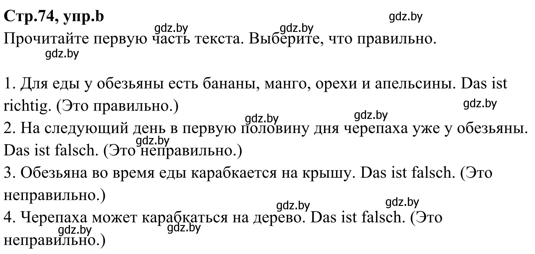 Решение номер 10b (страница 74) гдз по немецкому языку 5 класс Будько, Урбанович, учебник 1 часть