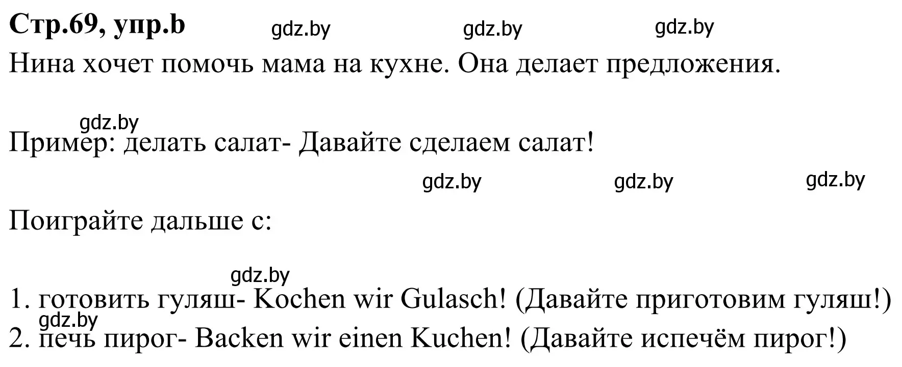 Решение номер 6b (страница 69) гдз по немецкому языку 5 класс Будько, Урбанович, учебник 1 часть