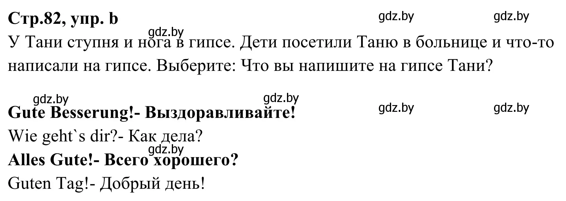 Решение номер 6b (страница 82) гдз по немецкому языку 5 класс Будько, Урбанович, учебник 1 часть