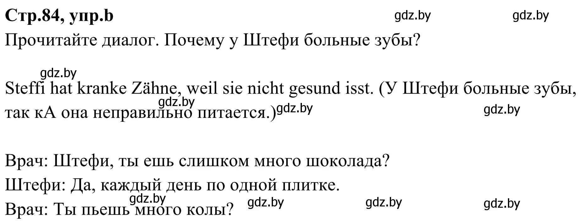 Решение номер 8b (страница 84) гдз по немецкому языку 5 класс Будько, Урбанович, учебник 1 часть