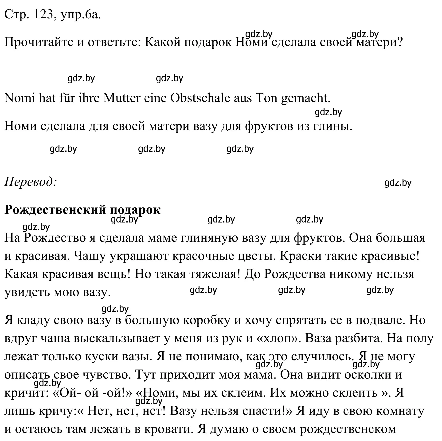 Решение номер 6a (страница 123) гдз по немецкому языку 5 класс Будько, Урбанович, учебник 1 часть