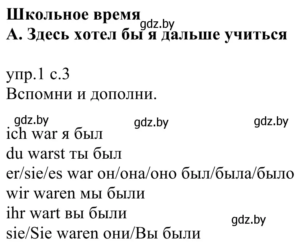 Решение номер 1 (страница 3) гдз по немецкому языку 6 класс Будько, Урбанович, рабочая тетрадь