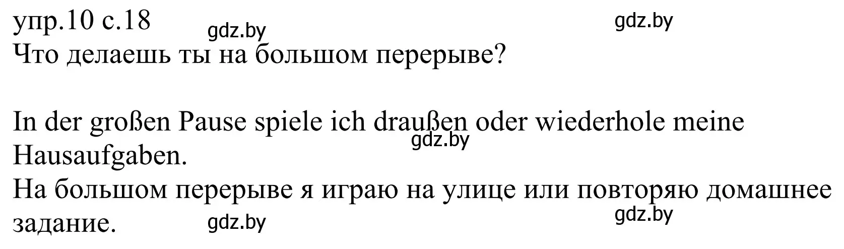 Решение номер 10 (страница 18) гдз по немецкому языку 6 класс Будько, Урбанович, рабочая тетрадь