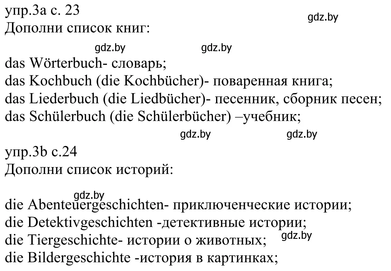 Решение номер 3 (страница 23) гдз по немецкому языку 6 класс Будько, Урбанович, рабочая тетрадь