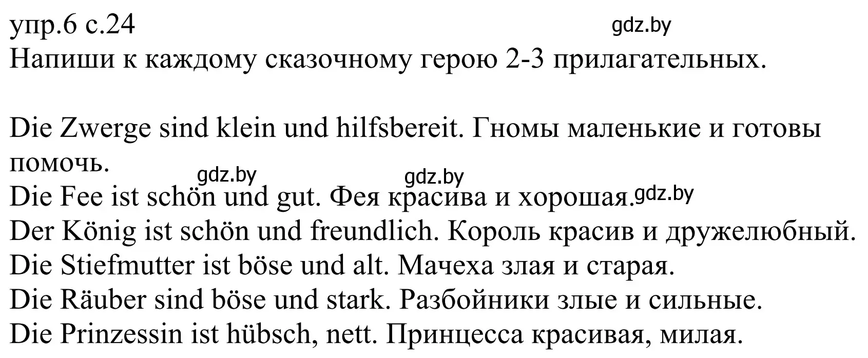 Решение номер 6 (страница 24) гдз по немецкому языку 6 класс Будько, Урбанович, рабочая тетрадь