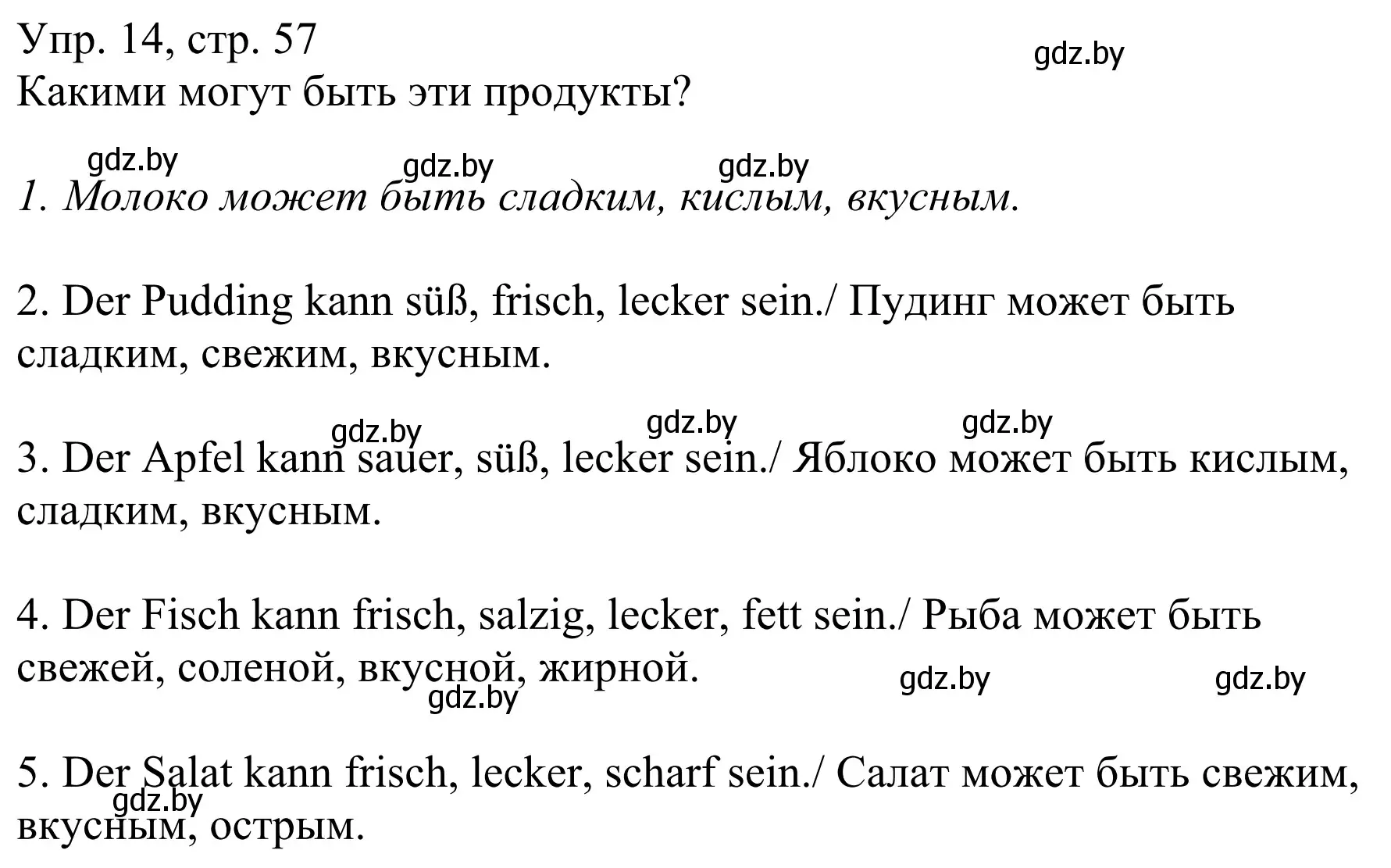 Решение номер 14 (страница 57) гдз по немецкому языку 6 класс Будько, Урбанович, рабочая тетрадь