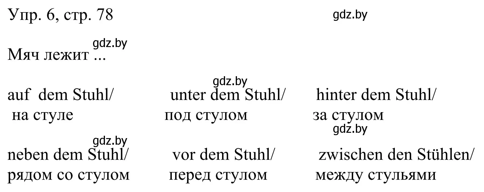 Решение номер 6 (страница 78) гдз по немецкому языку 6 класс Будько, Урбанович, рабочая тетрадь