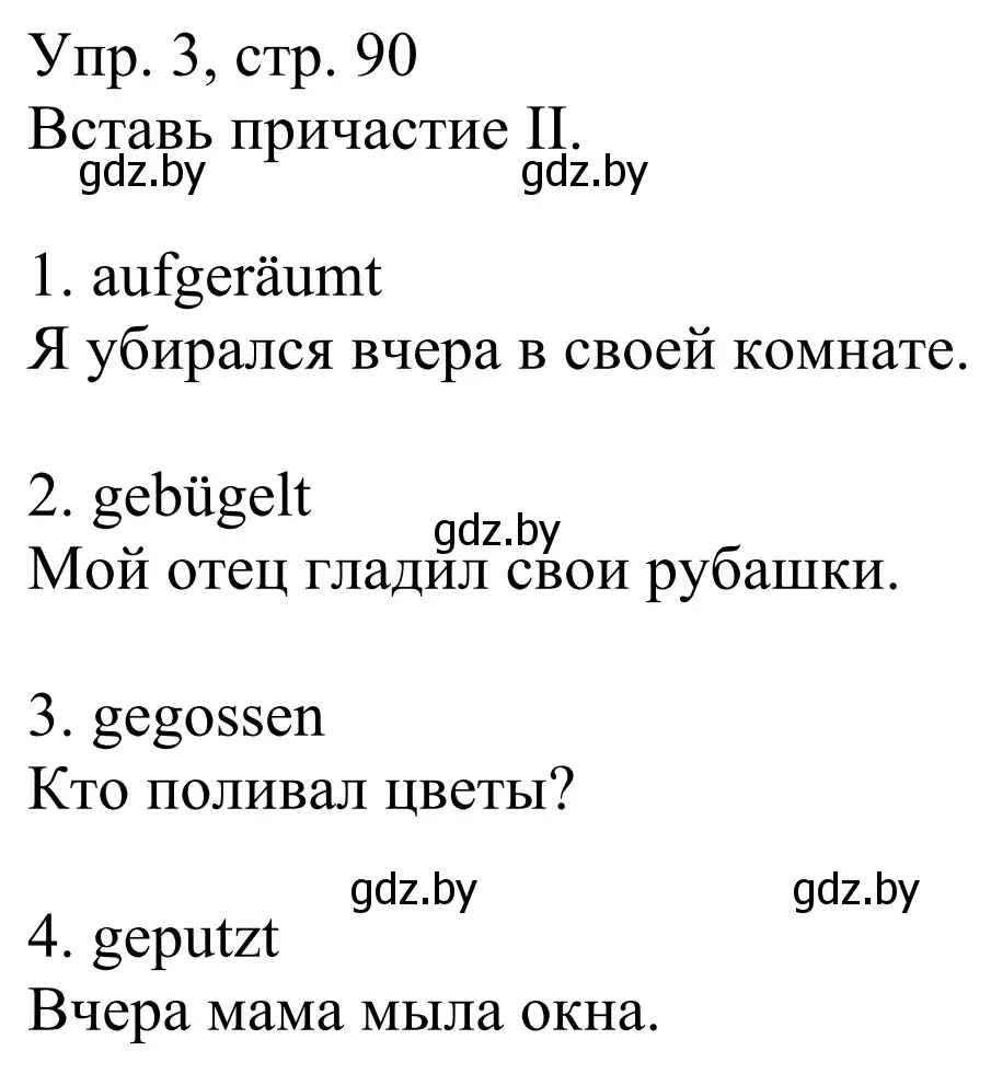 Решение номер 3 (страница 90) гдз по немецкому языку 6 класс Будько, Урбанович, рабочая тетрадь