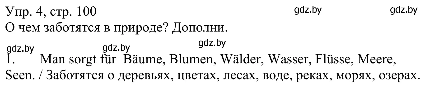 Решение номер 4 (страница 100) гдз по немецкому языку 6 класс Будько, Урбанович, рабочая тетрадь