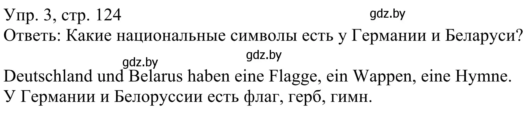 Решение номер 3 (страница 124) гдз по немецкому языку 6 класс Будько, Урбанович, рабочая тетрадь