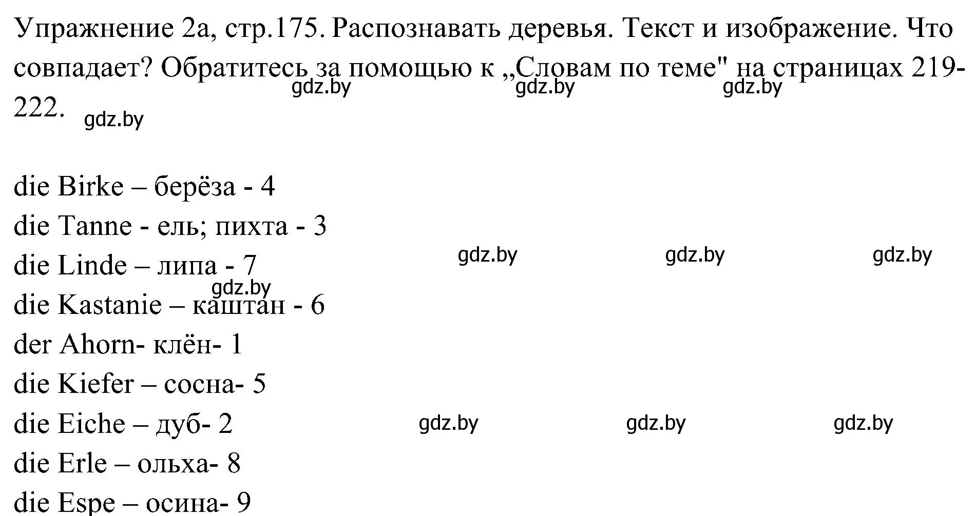 Решение номер 1 (страница 175) гдз по немецкому языку 6 класс Будько, Урбанович, учебник