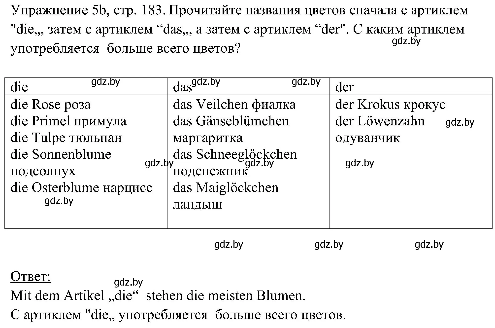 Решение номер 2 (страница 183) гдз по немецкому языку 6 класс Будько, Урбанович, учебник