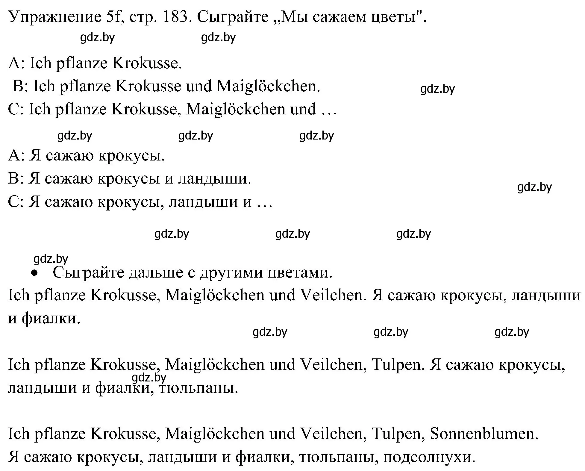 Решение номер 6 (страница 183) гдз по немецкому языку 6 класс Будько, Урбанович, учебник