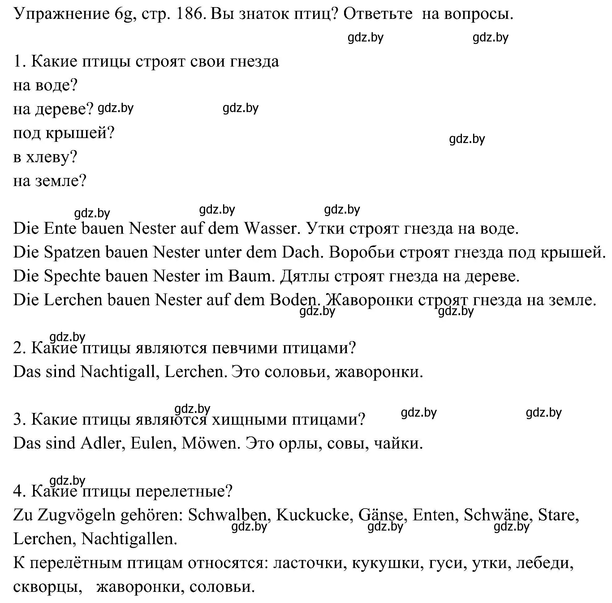 Решение номер 7 (страница 186) гдз по немецкому языку 6 класс Будько, Урбанович, учебник