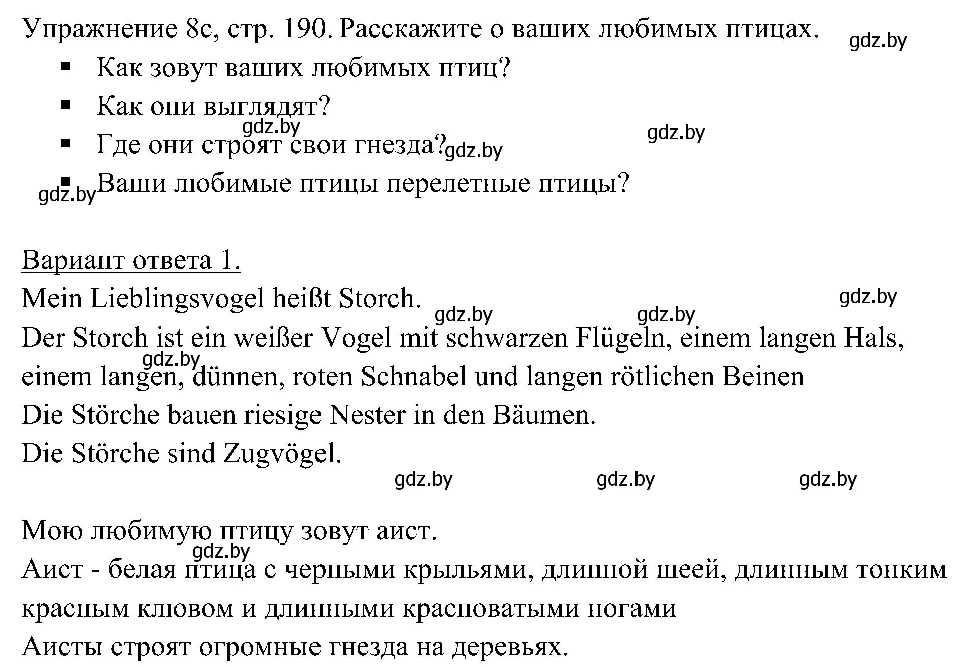 Решение номер 3 (страница 190) гдз по немецкому языку 6 класс Будько, Урбанович, учебник