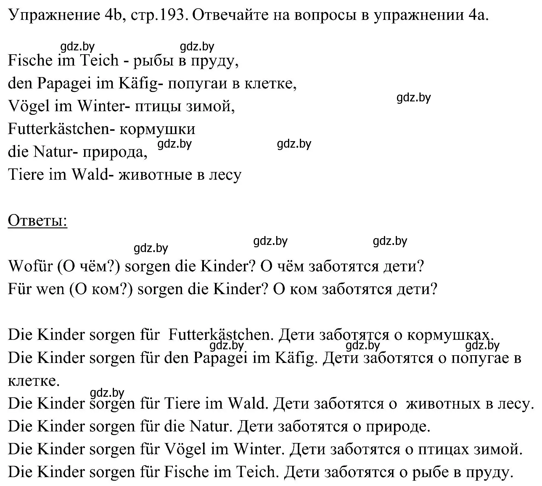 Решение номер 2 (страница 193) гдз по немецкому языку 6 класс Будько, Урбанович, учебник