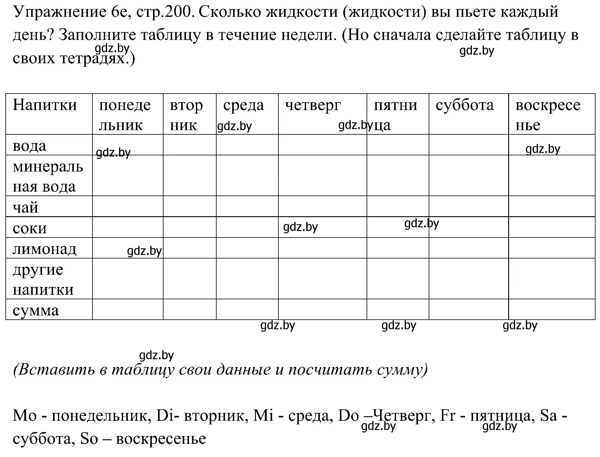 Решение номер 5 (страница 200) гдз по немецкому языку 6 класс Будько, Урбанович, учебник