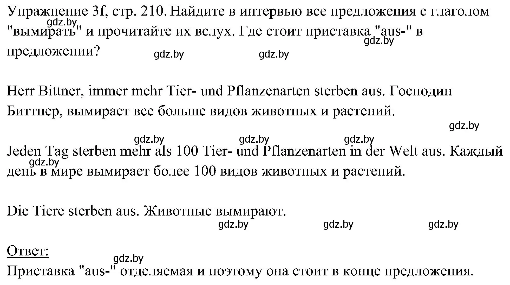 Решение номер 6 (страница 210) гдз по немецкому языку 6 класс Будько, Урбанович, учебник