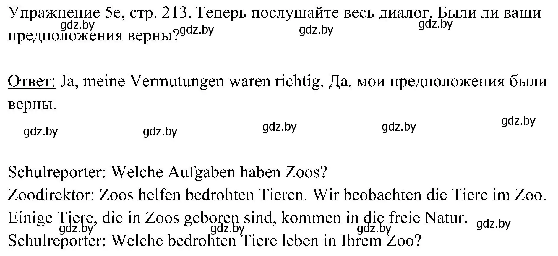 Решение номер 5 (страница 213) гдз по немецкому языку 6 класс Будько, Урбанович, учебник