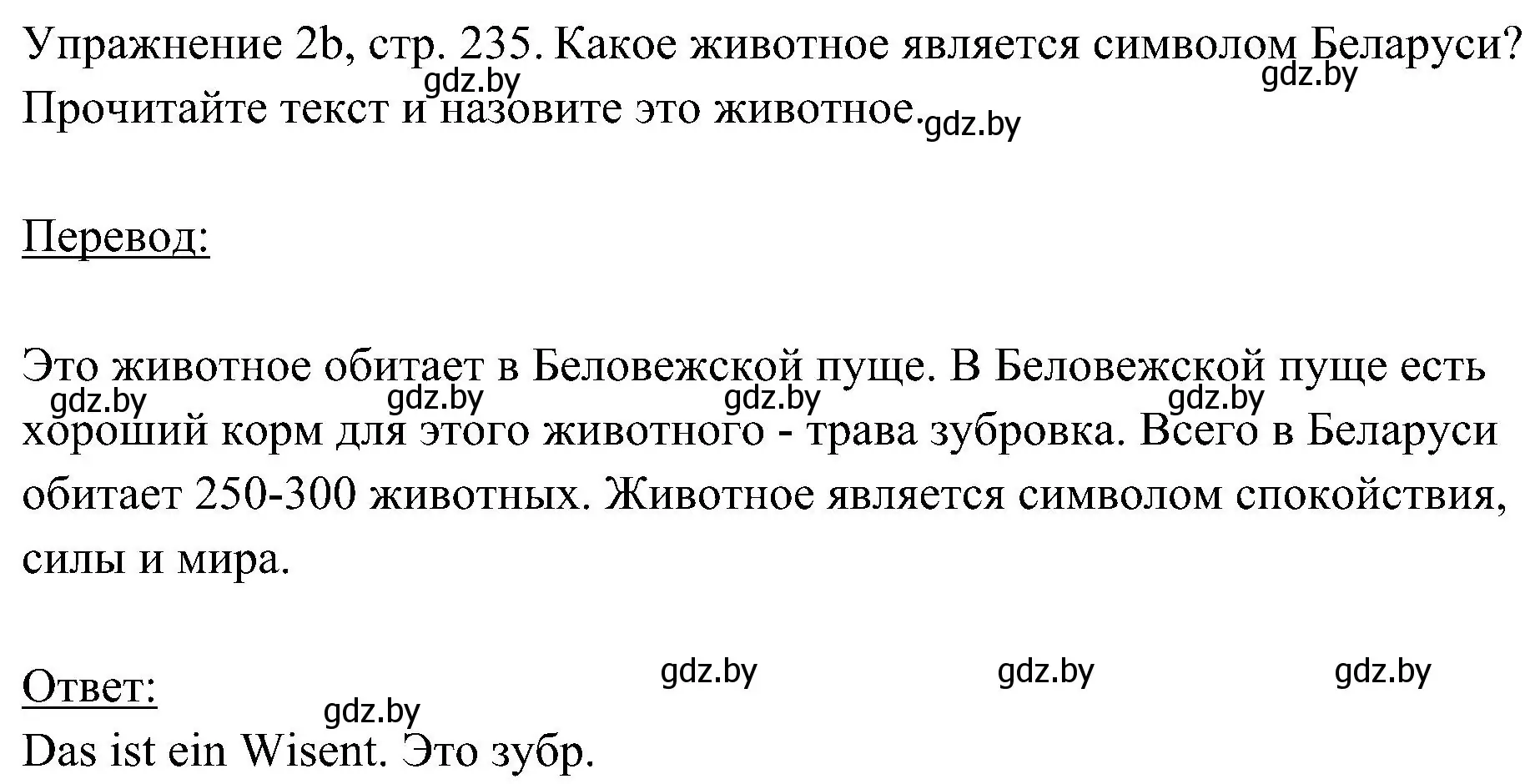 Решение номер 2 (страница 235) гдз по немецкому языку 6 класс Будько, Урбанович, учебник