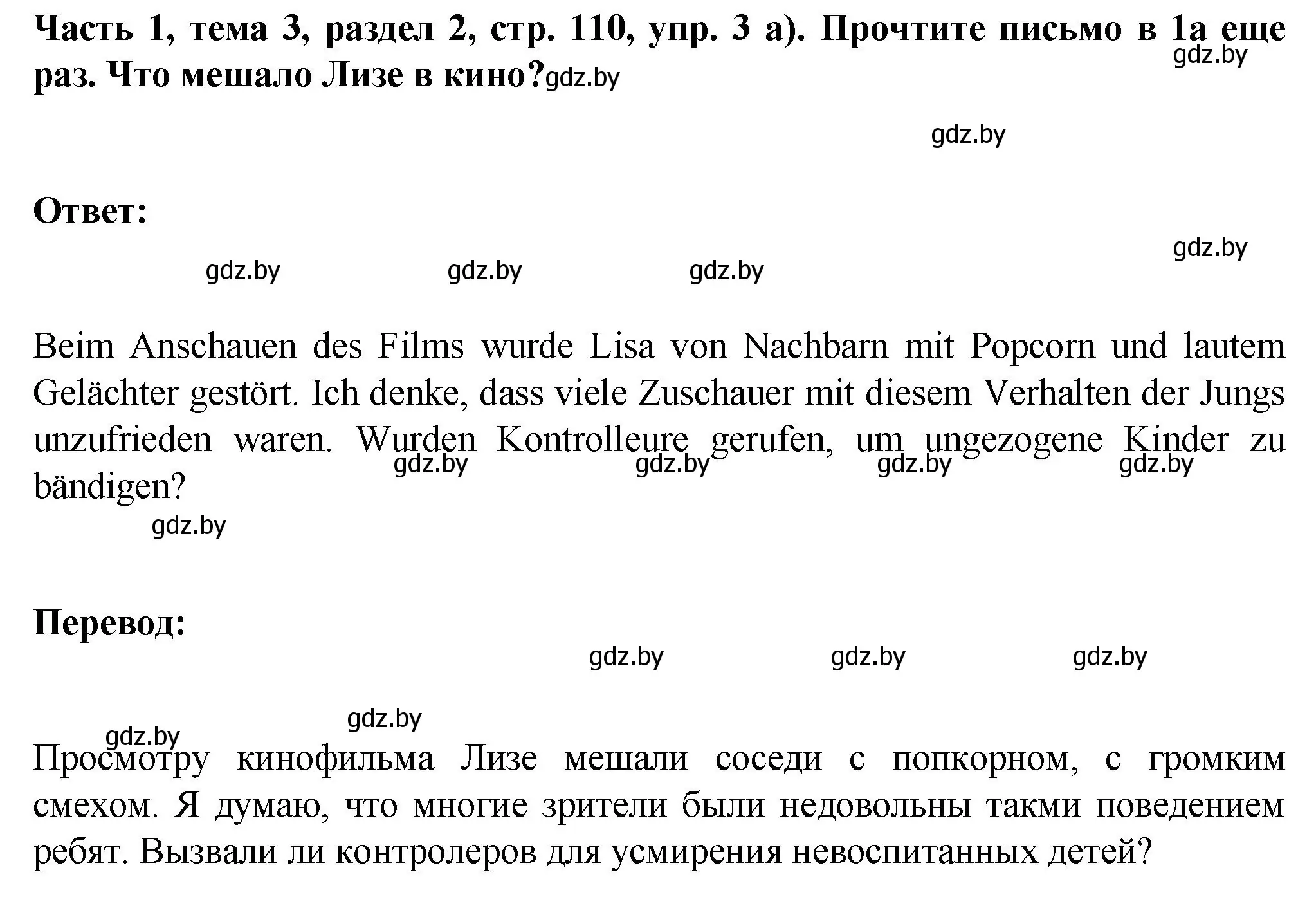 Решение номер 3 (страница 111) гдз по немецкому языку 6 класс Зуевская, Салынская, учебник 1 часть