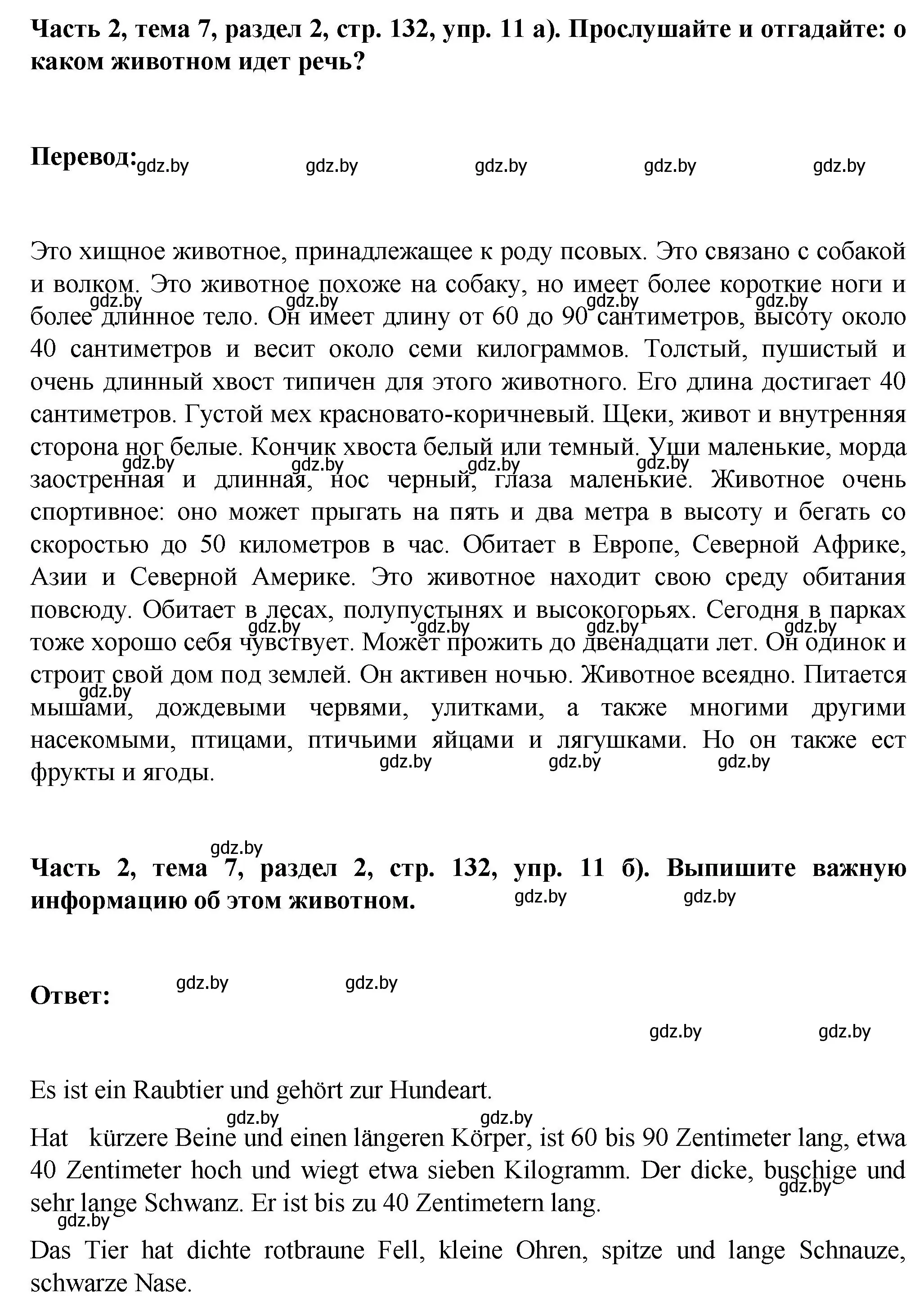 Решение номер 11 (страница 132) гдз по немецкому языку 6 класс Зуевская, Салынская, учебник 2 часть