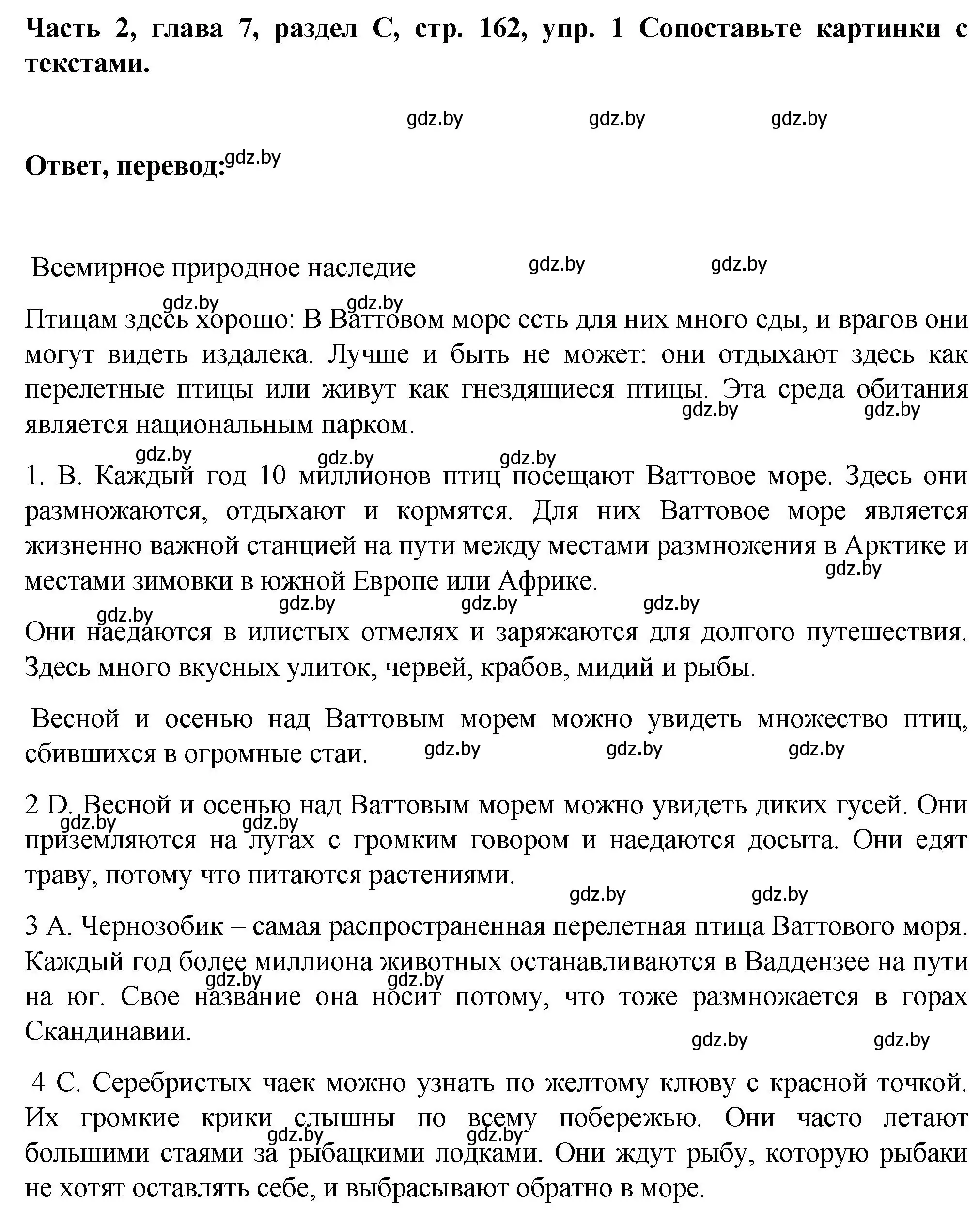 Решение номер 1 (страница 162) гдз по немецкому языку 6 класс Зуевская, Салынская, учебник 2 часть