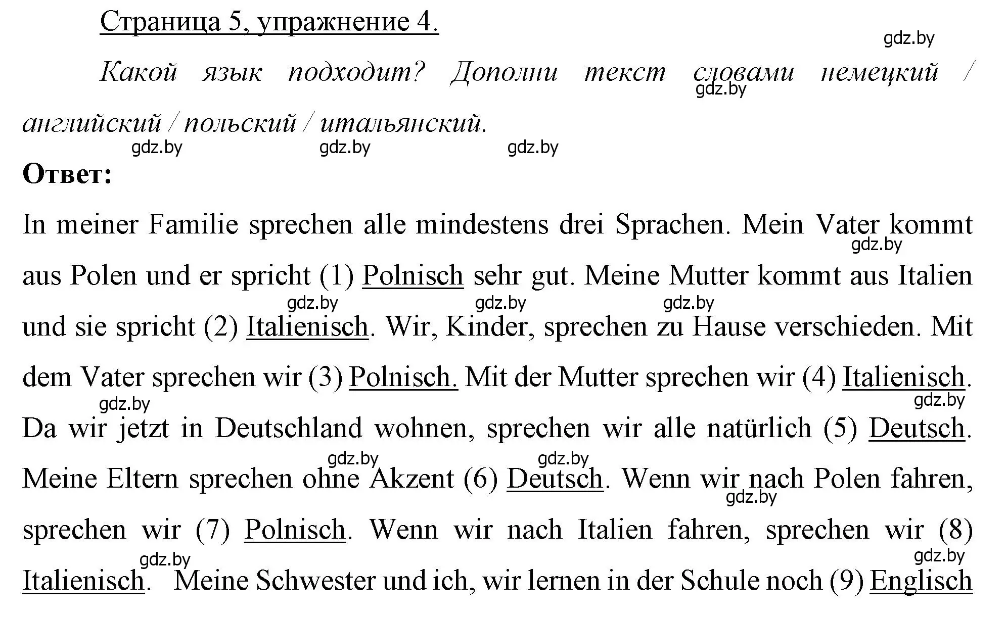 Решение номер 4 (страница 5) гдз по немецкому языку 7 класс Будько, Урбанович, рабочая тетрадь