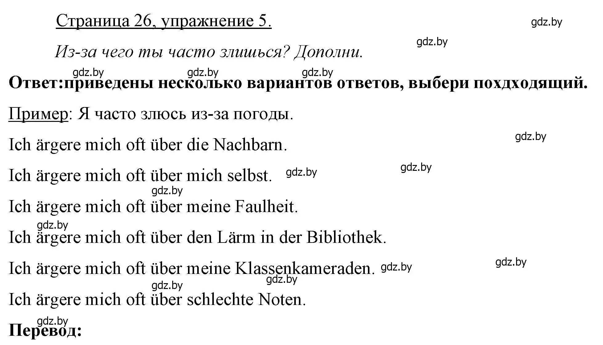 Решение номер 5 (страница 26) гдз по немецкому языку 7 класс Будько, Урбанович, рабочая тетрадь