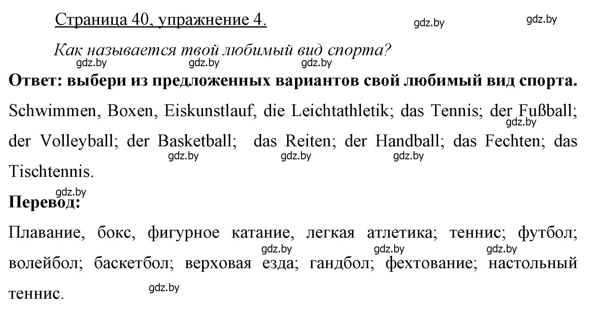 Решение номер 4 (страница 40) гдз по немецкому языку 7 класс Будько, Урбанович, рабочая тетрадь