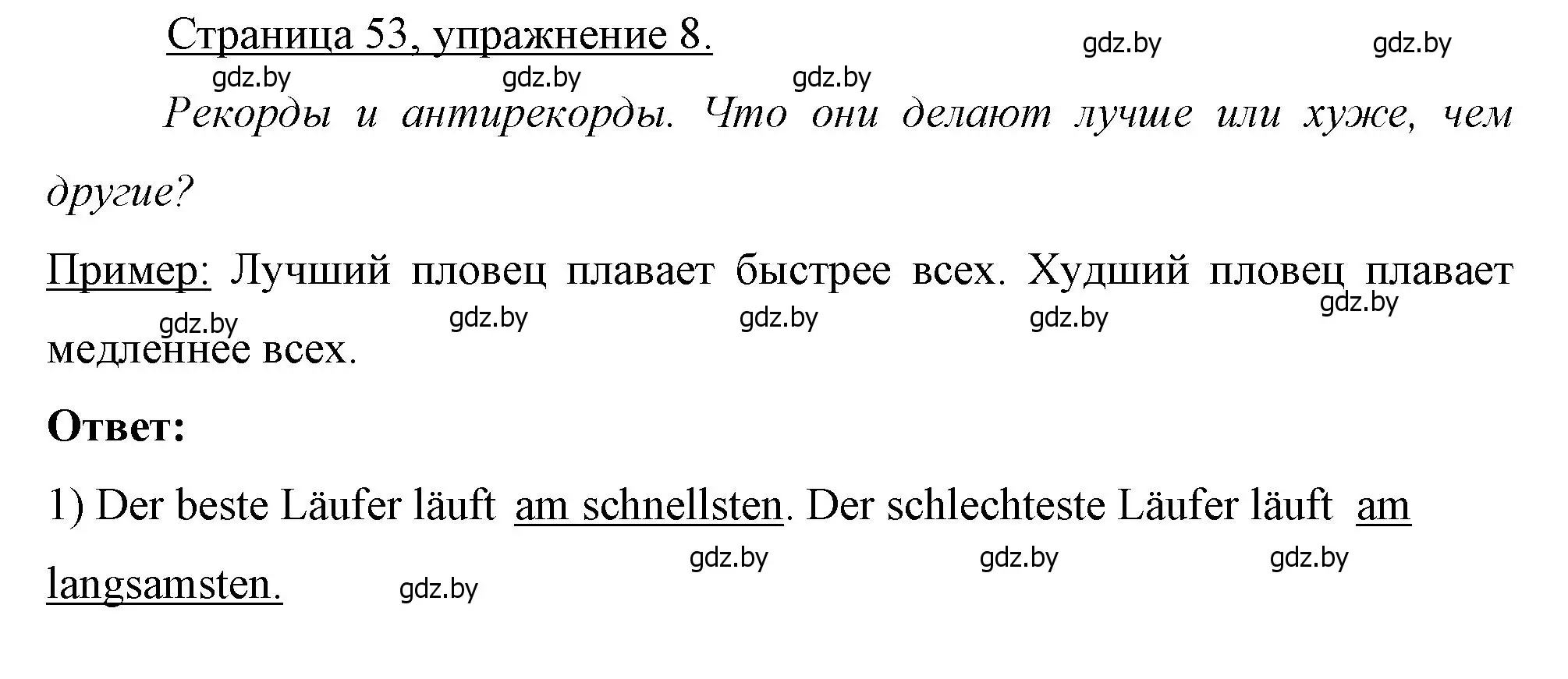 Решение номер 8 (страница 53) гдз по немецкому языку 7 класс Будько, Урбанович, рабочая тетрадь