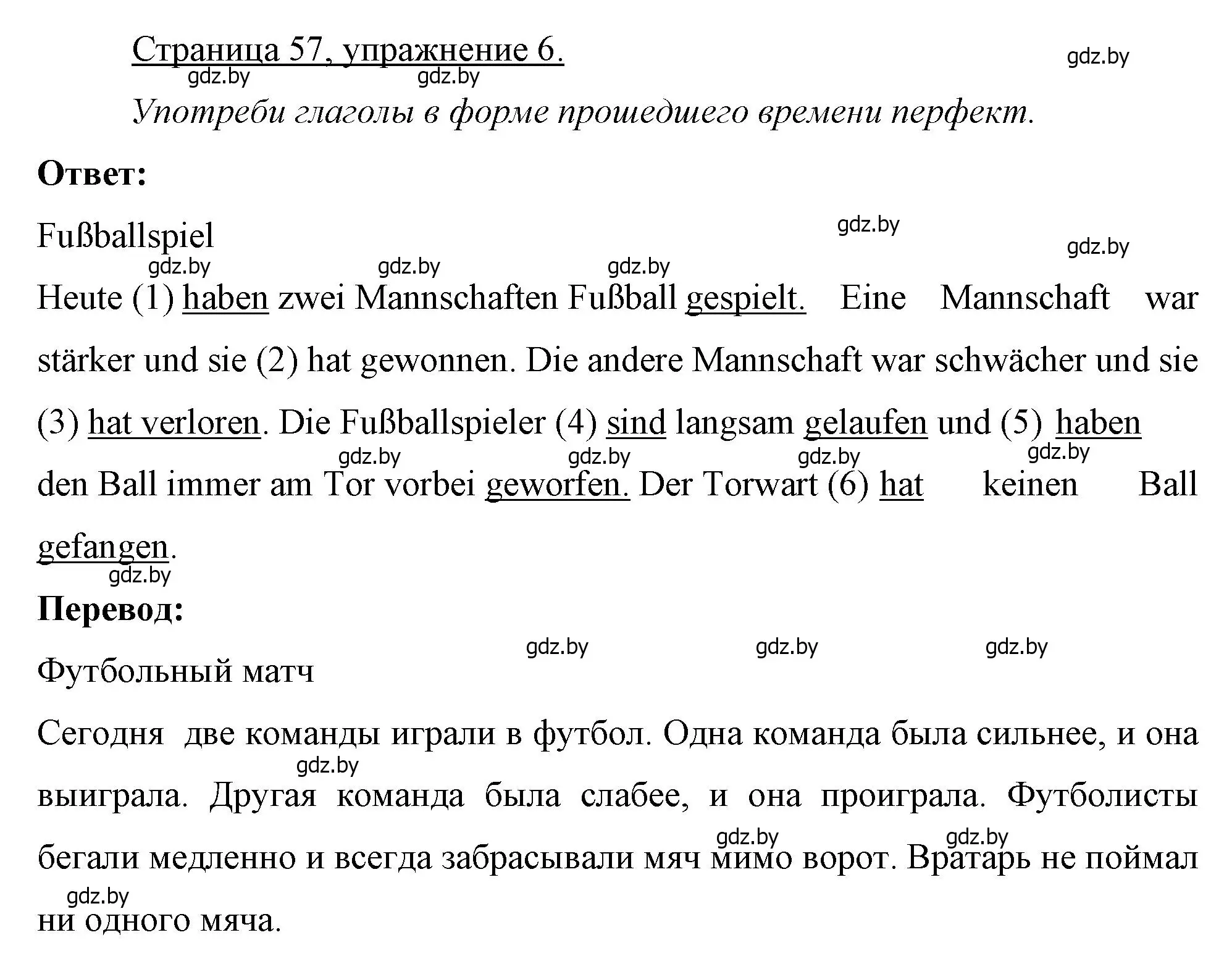 Решение номер 6 (страница 57) гдз по немецкому языку 7 класс Будько, Урбанович, рабочая тетрадь