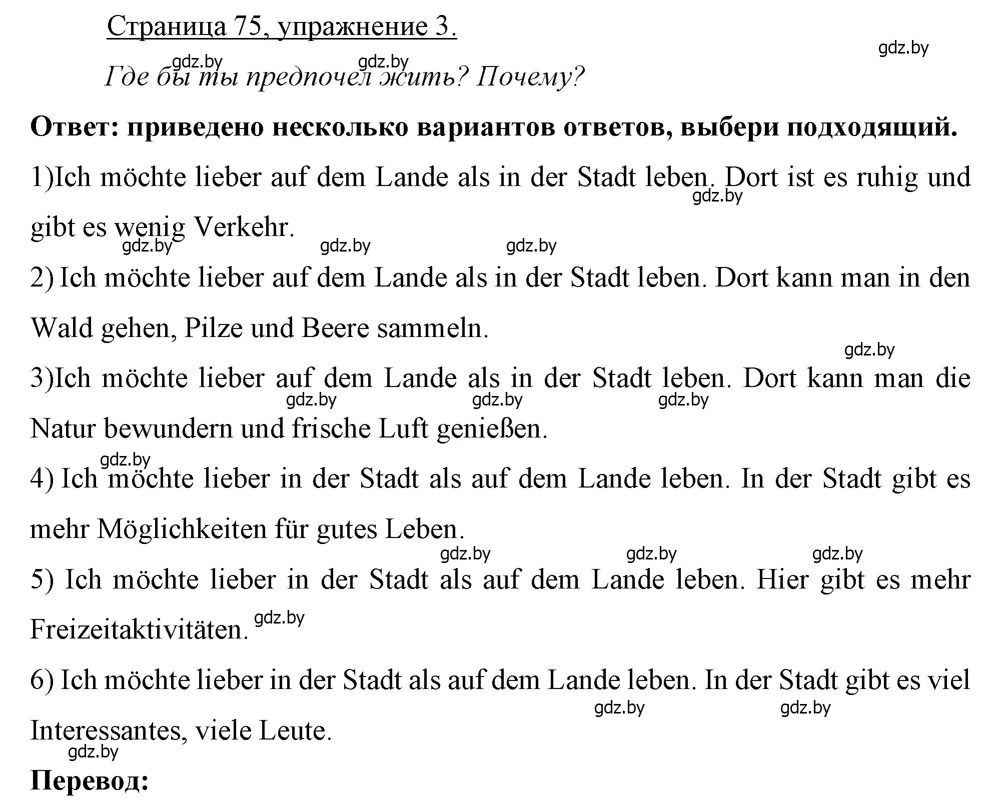 Решение номер 3 (страница 75) гдз по немецкому языку 7 класс Будько, Урбанович, рабочая тетрадь