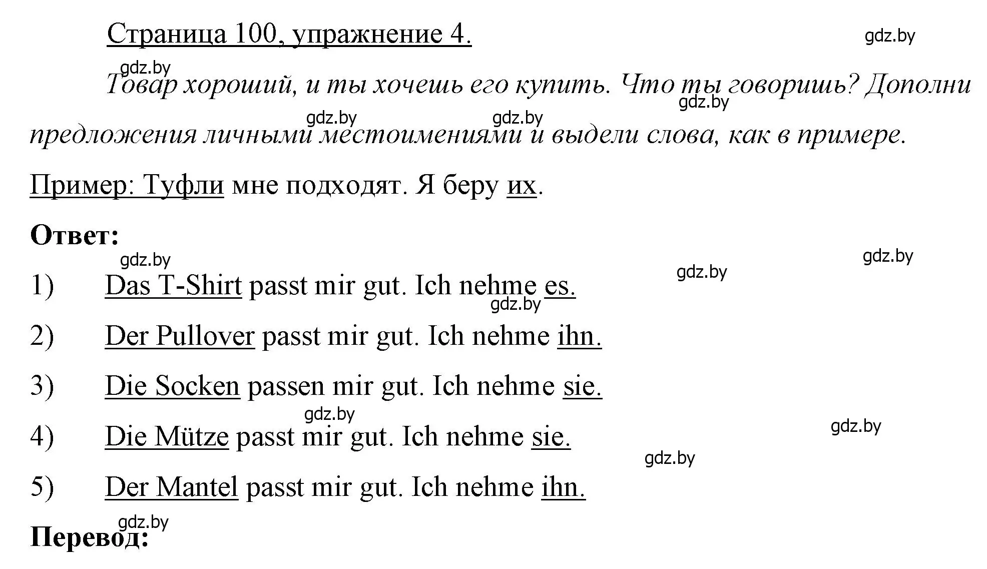 Решение номер 4 (страница 100) гдз по немецкому языку 7 класс Будько, Урбанович, рабочая тетрадь