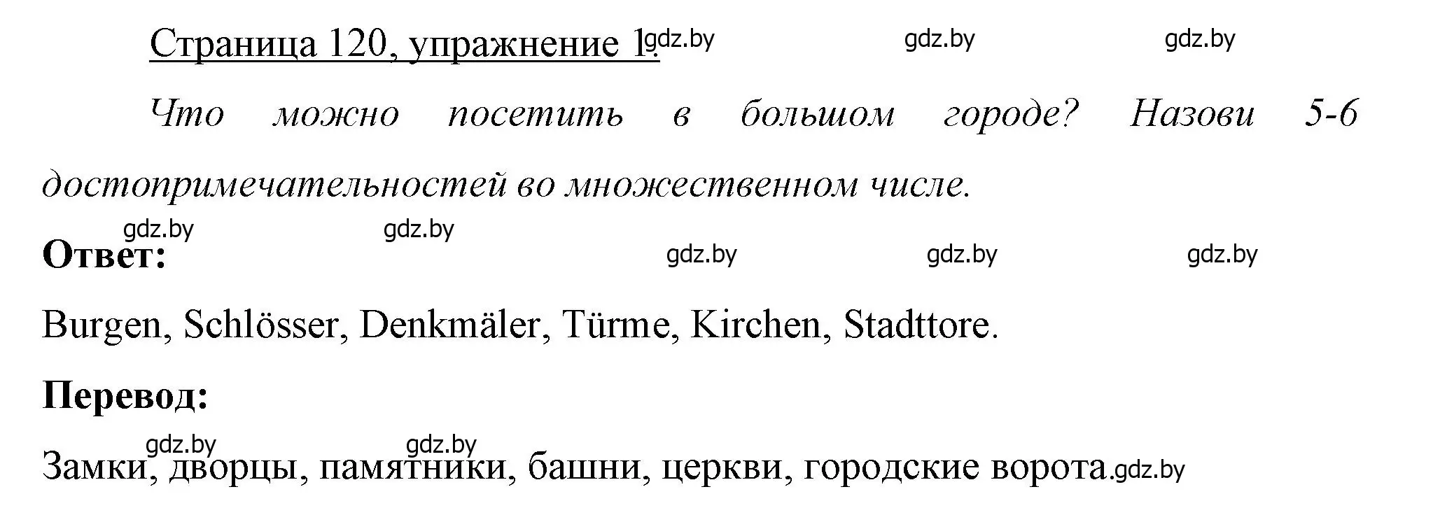 Решение номер 1 (страница 120) гдз по немецкому языку 7 класс Будько, Урбанович, рабочая тетрадь