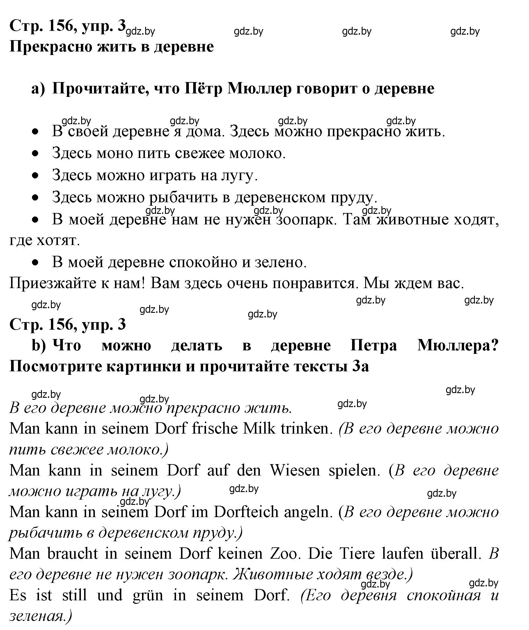 Решение номер 3 (страница 156) гдз по немецкому языку 7 класс Будько, Урбанович, учебник