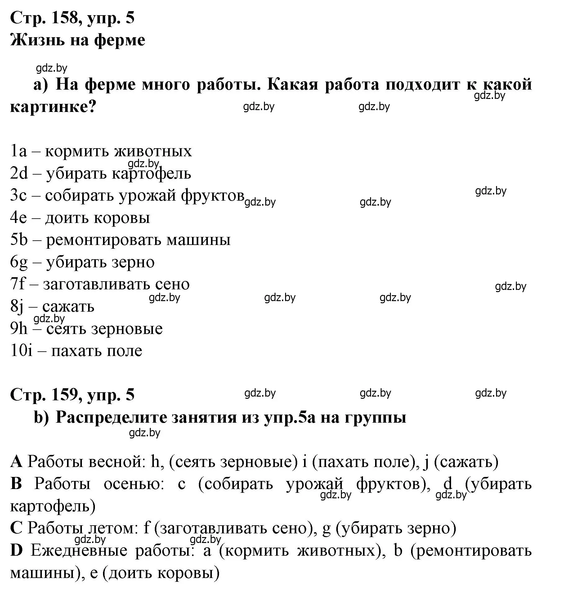 Решение номер 5 (страница 158) гдз по немецкому языку 7 класс Будько, Урбанович, учебник