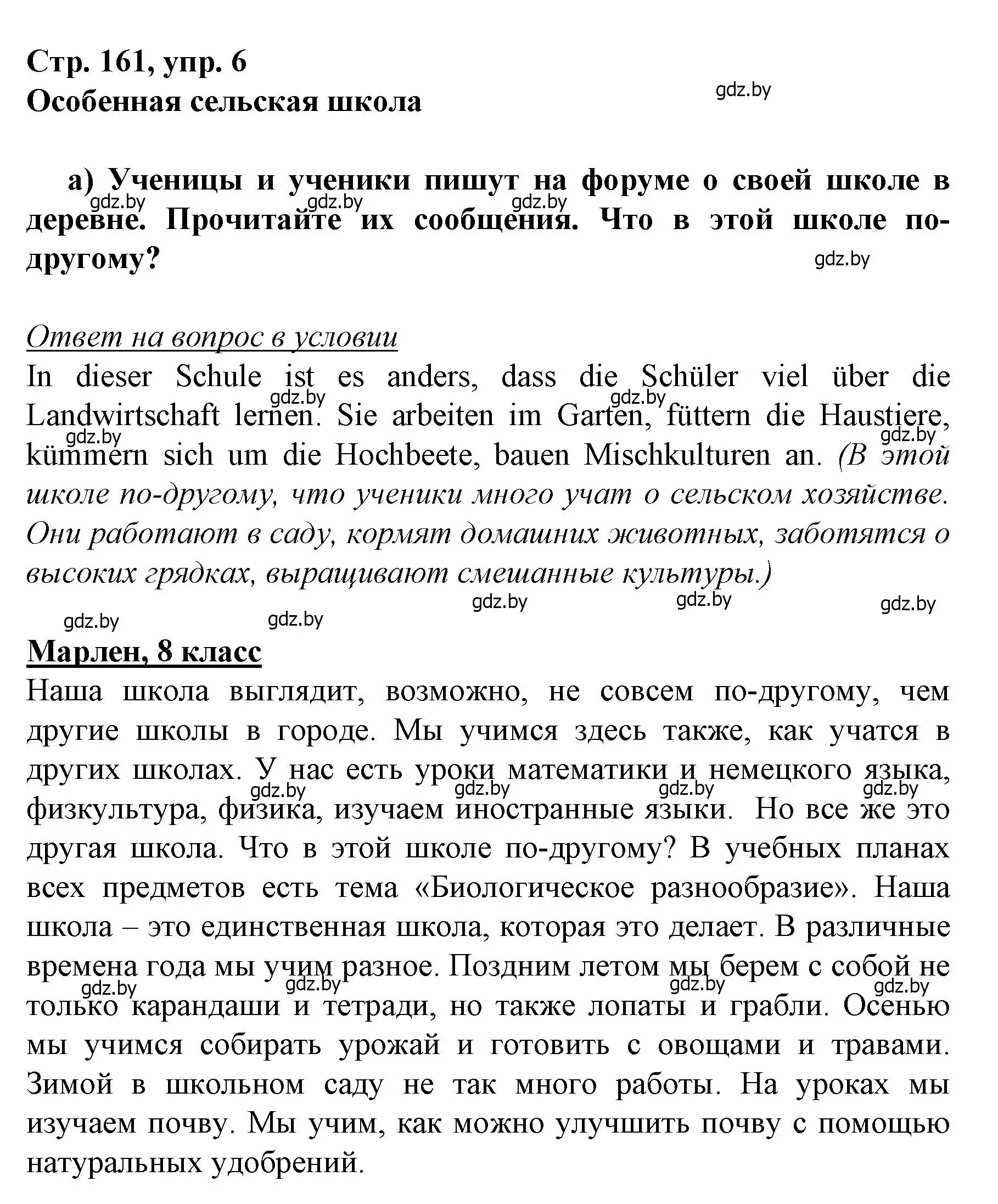 Решение номер 6 (страница 161) гдз по немецкому языку 7 класс Будько, Урбанович, учебник