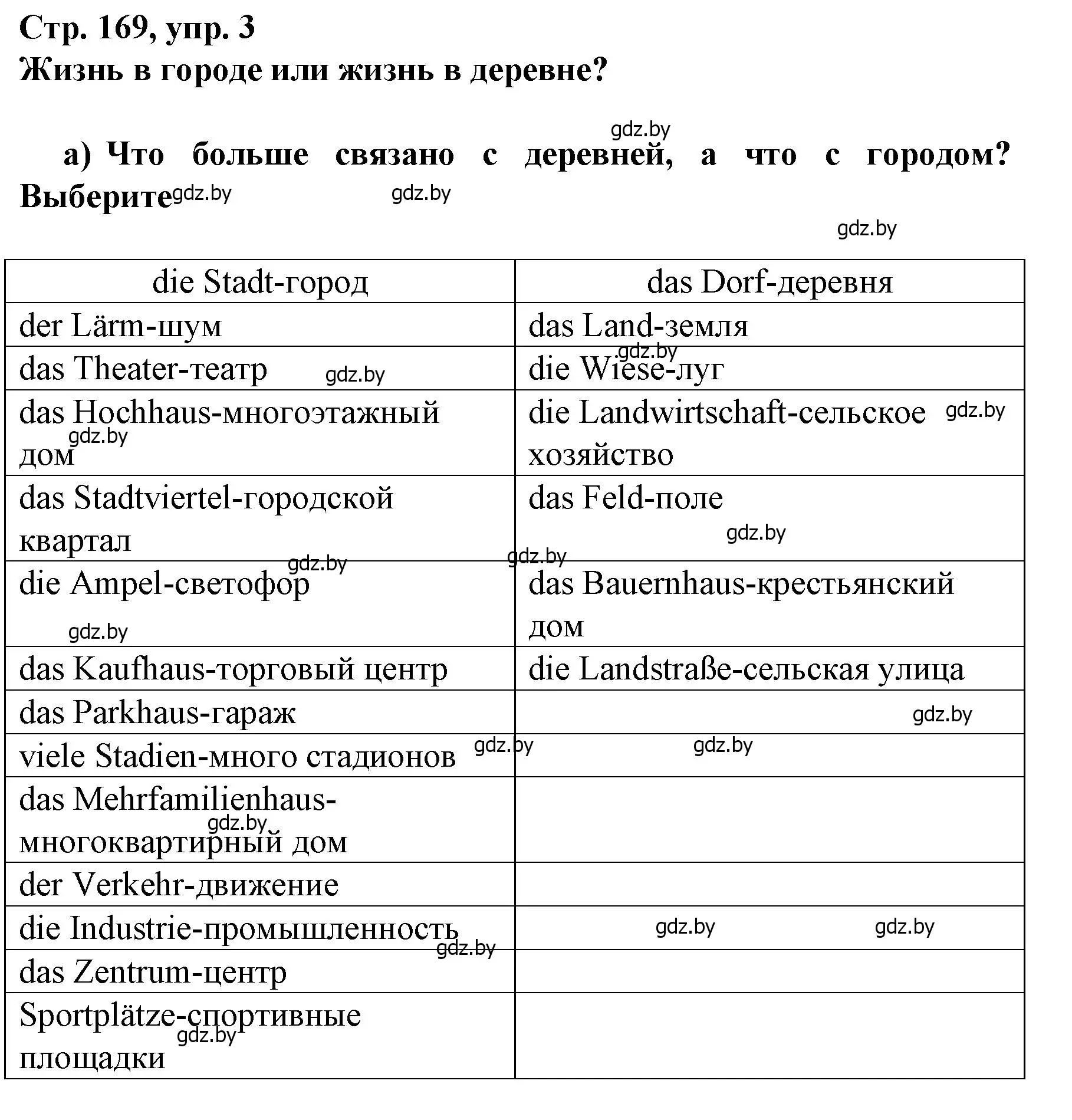 Решение номер 3 (страница 169) гдз по немецкому языку 7 класс Будько, Урбанович, учебник