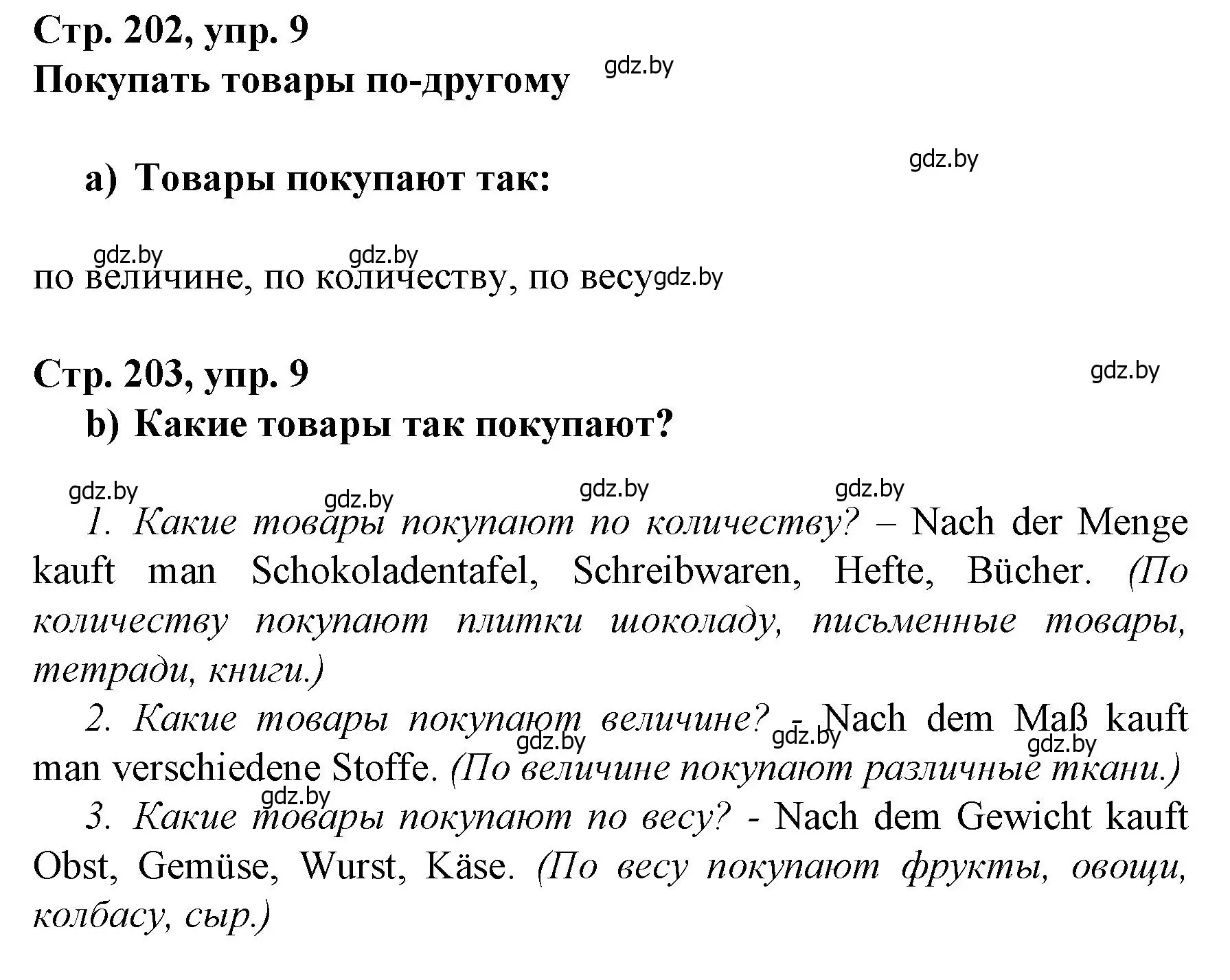 Решение номер 9 (страница 202) гдз по немецкому языку 7 класс Будько, Урбанович, учебник