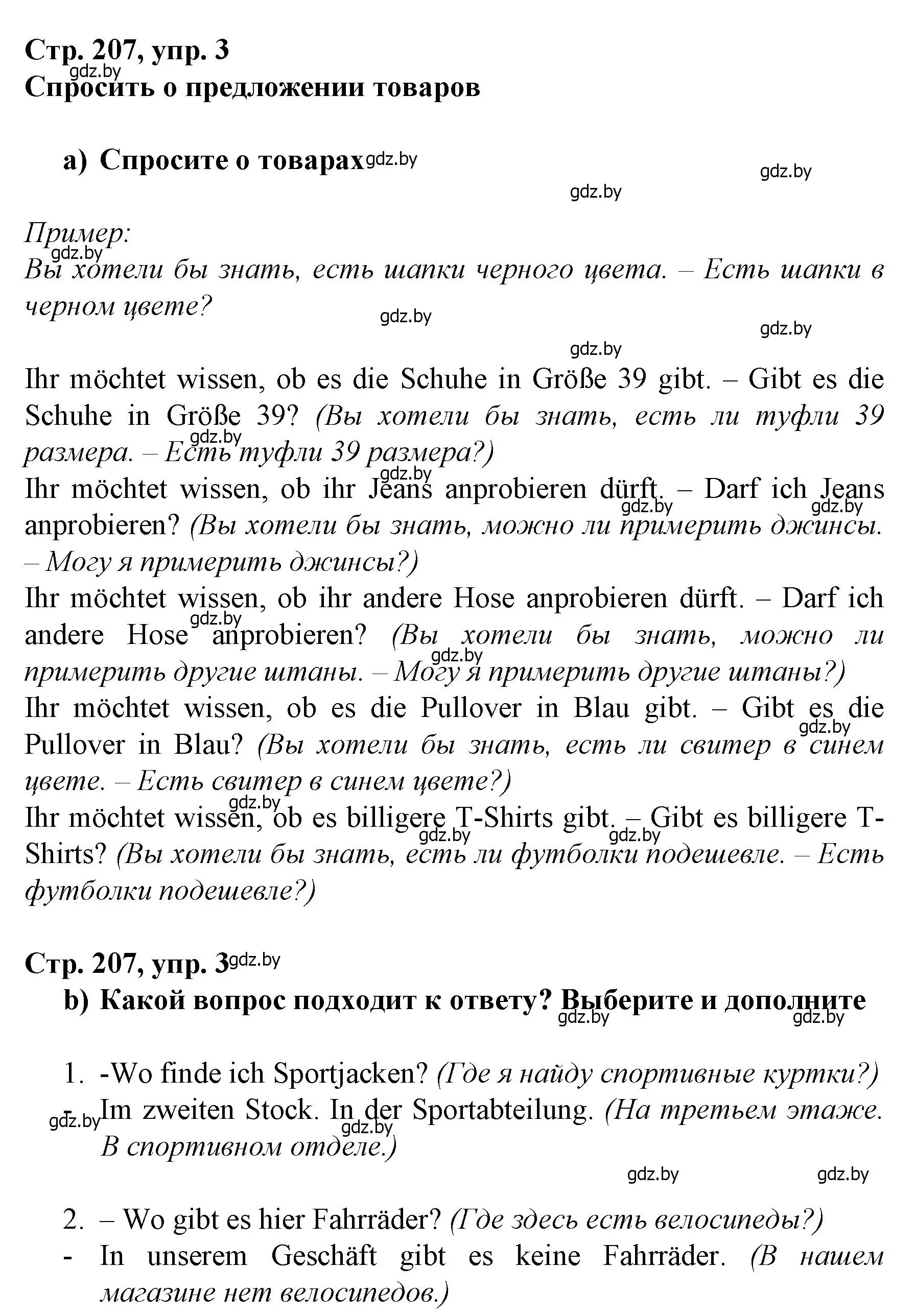 Решение номер 3 (страница 207) гдз по немецкому языку 7 класс Будько, Урбанович, учебник
