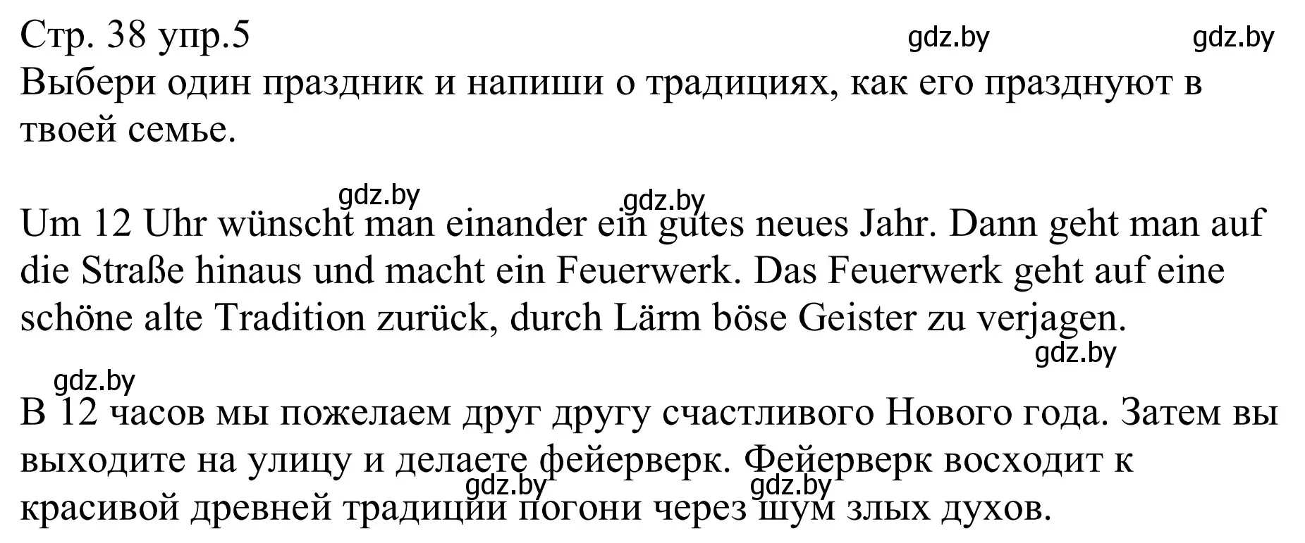 Решение номер 5 (страница 38) гдз по немецкому языку 8 класс Будько, Урбанович, рабочая тетрадь